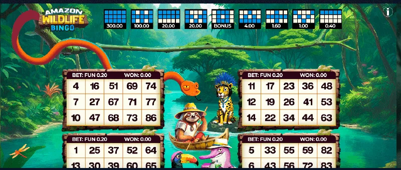 Skärmdump av Amazon Wildlife Bingo