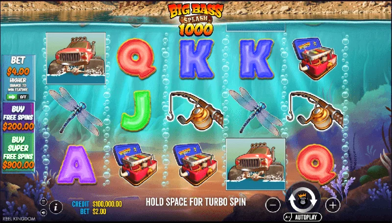 Skärmdump av Big Bass Splash 1000