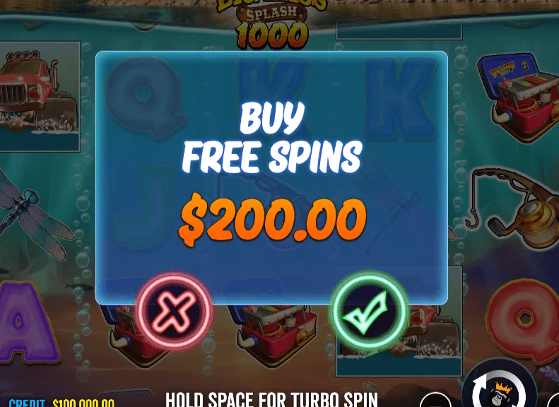 Skärmdump av Big Bass Splash 1000