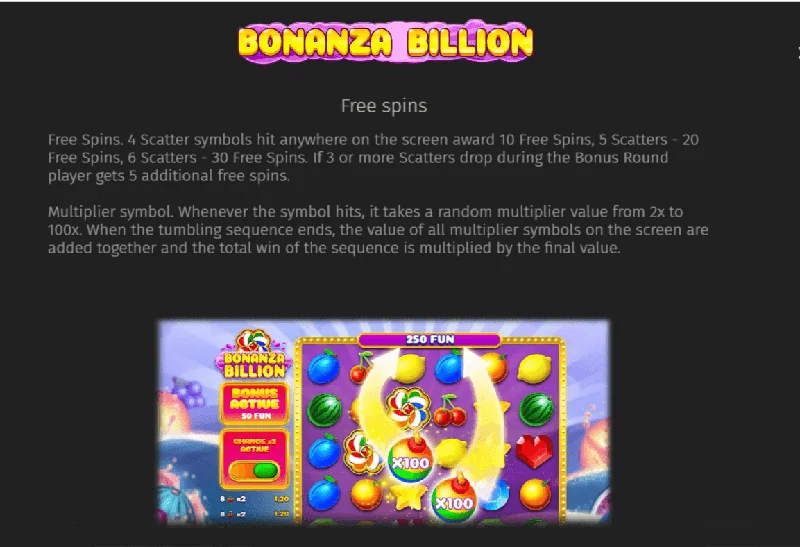 Bonanza Billion Skärmdump