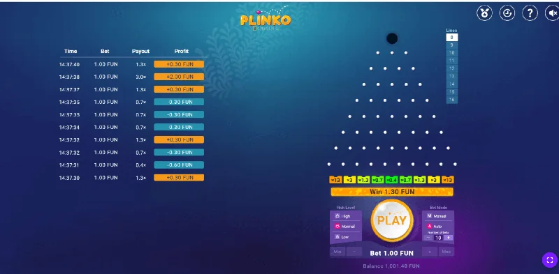 Plinko Skärmdump
