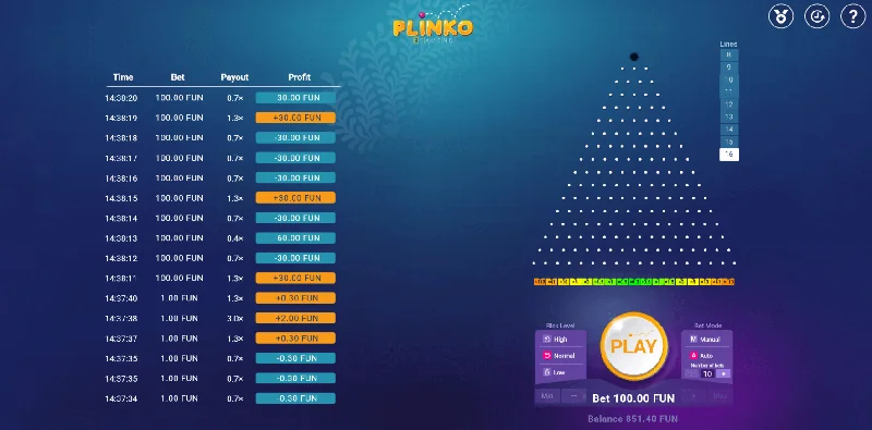 Plinko Skärmdump