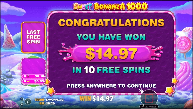 Sweet Bonanza 1000 Skärmdump